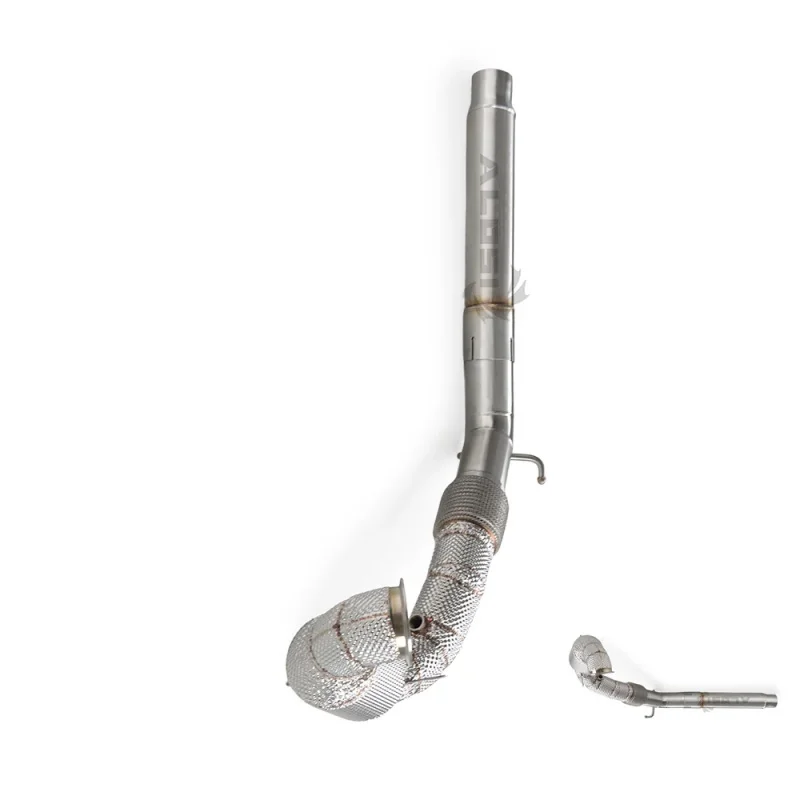 Heat Shield High Flow Exhaust Downpipe For Audi A3 8V 2.0T 2014-2018 SS304 Improves Turbo Response Power Boost