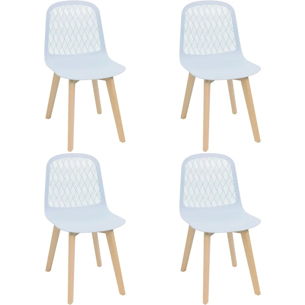 

Armless Modern Chairs with Wood Legs for Living, Bedroom, Kitchen,Dining,Lounge Waiting Room, Restaurants, Cafes, Set of 4…