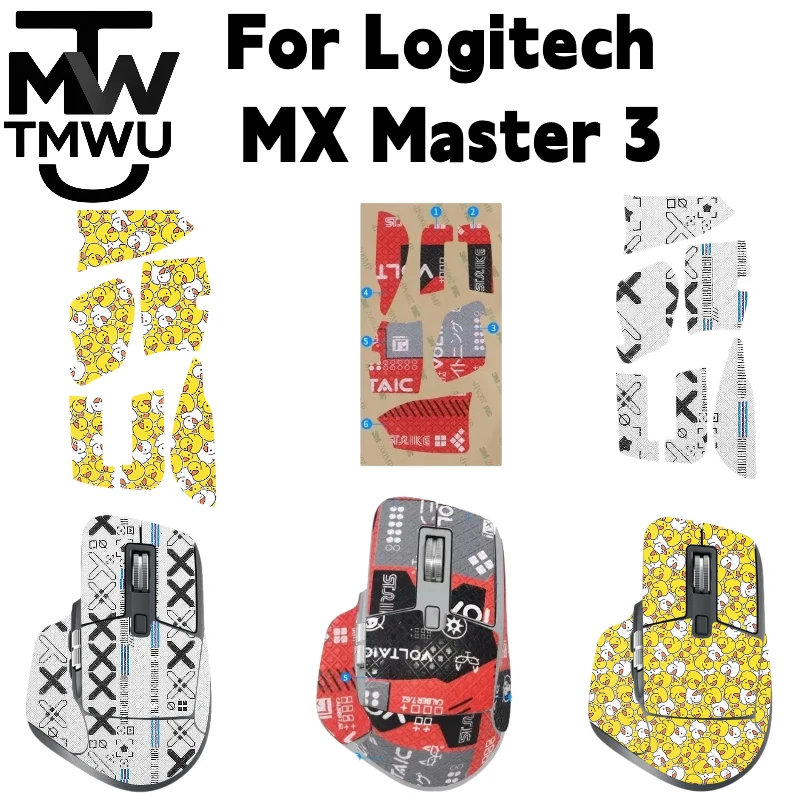For Logitech MX Master 3 Anti-Slip Grip Tape+Ice Mouse Feet Skates,Sweat Absorbing Sticker,Pre-Cut Accessory with Alcohol Pad
