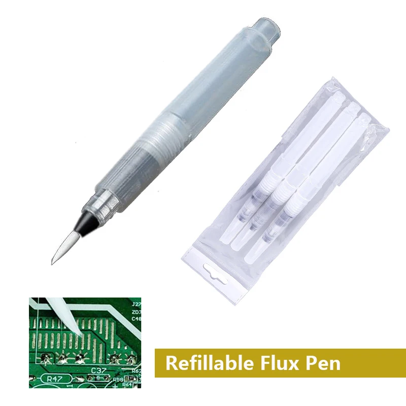 6ml can be added Rosin Flux pen Brush Tip Pen Low-Solid No-Clean Solar Cell Panel Welding Pen For SMT SMD PCB Rework Repair