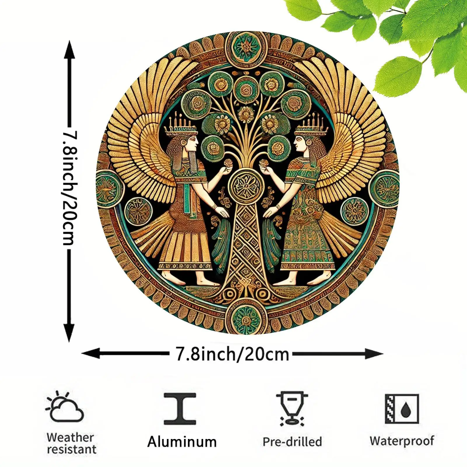 Room Decor 1pc Anunnaki Alien Round Aluminum Wall Art, 19.81x19.81 cm, Durable Metal Signage, Easy to Hang, Waterproof, Heat and