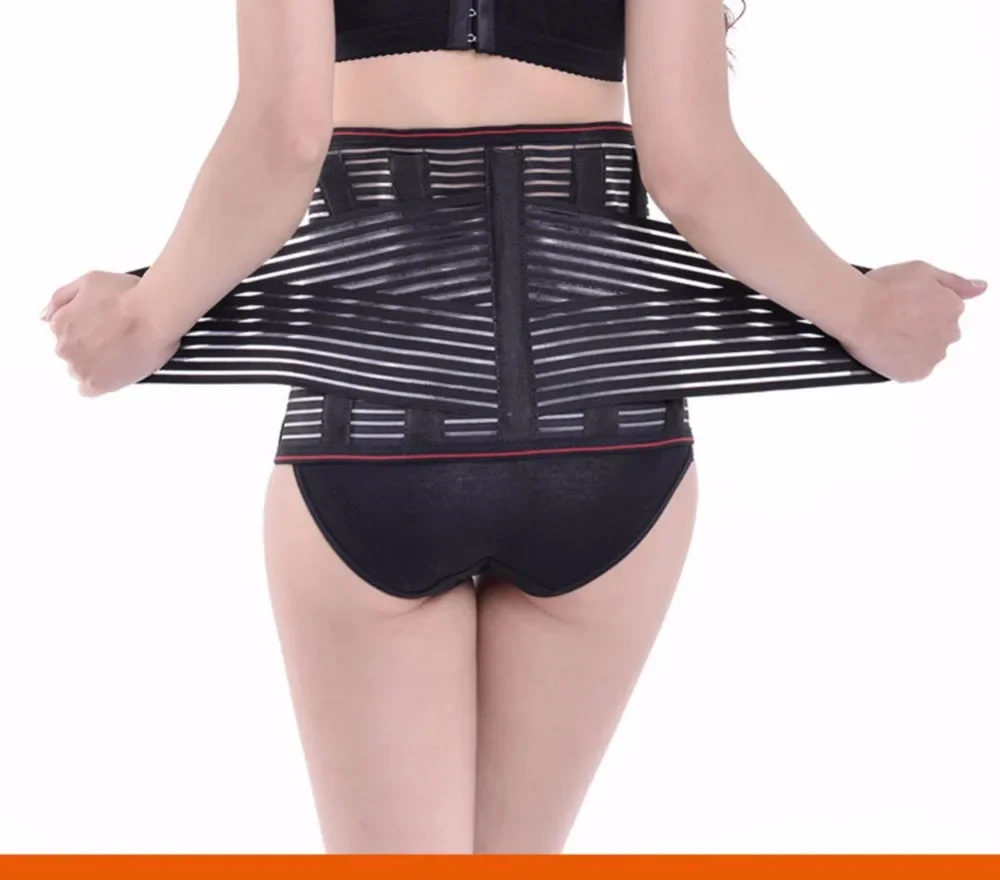 Men Women Neoprene Lumbar Waist Support Trimmer Unisex Exercise Weight Loss Back Brace Support Belt Men Medical Corset Back