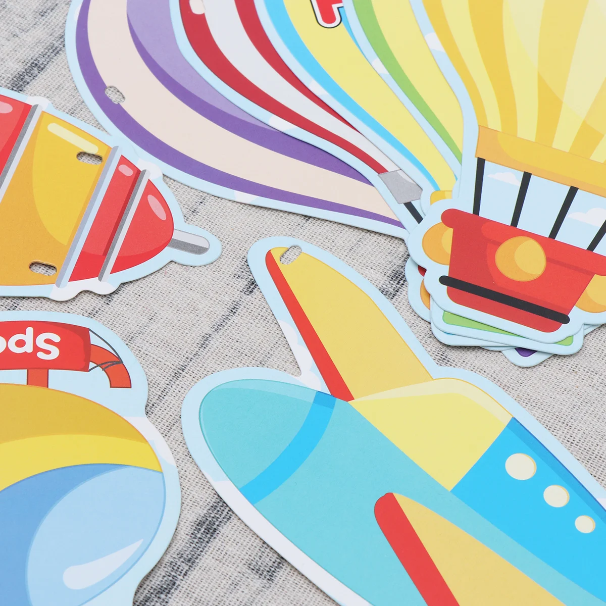 

1Set Birthday Banner Festive Hot-Air Balloon Streamer Party Decoration Glitter Flags for Walls Windows Garden Bright Colors