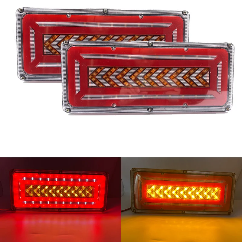 

1pair 24V Dynamic LED Car Truck Tail Light Turn Signal Rear Brake Lights Reverse Signal Lamp Trailer Lorry Camper Caravan