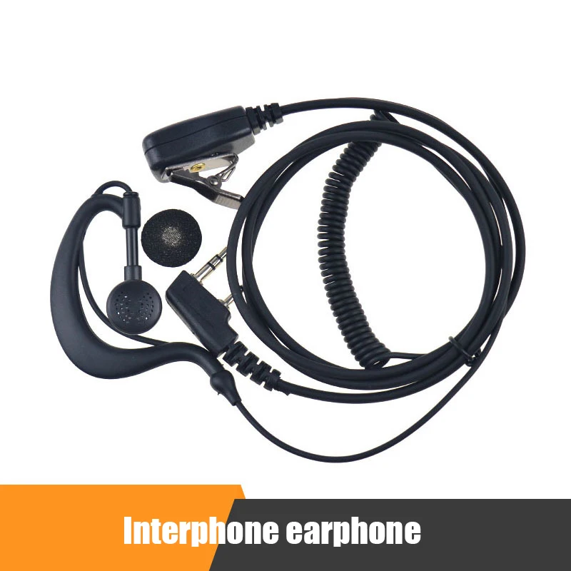 Walkie talkie earphone winding cable with spring cable, pull resistant high-grade headset universal ear cable