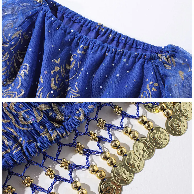 JasmineWomen Arabian Princess Belly Dance Costume Set Adult Indian Bollywood Dancing Cosplay Halloween Fancy Jasmine Outfit