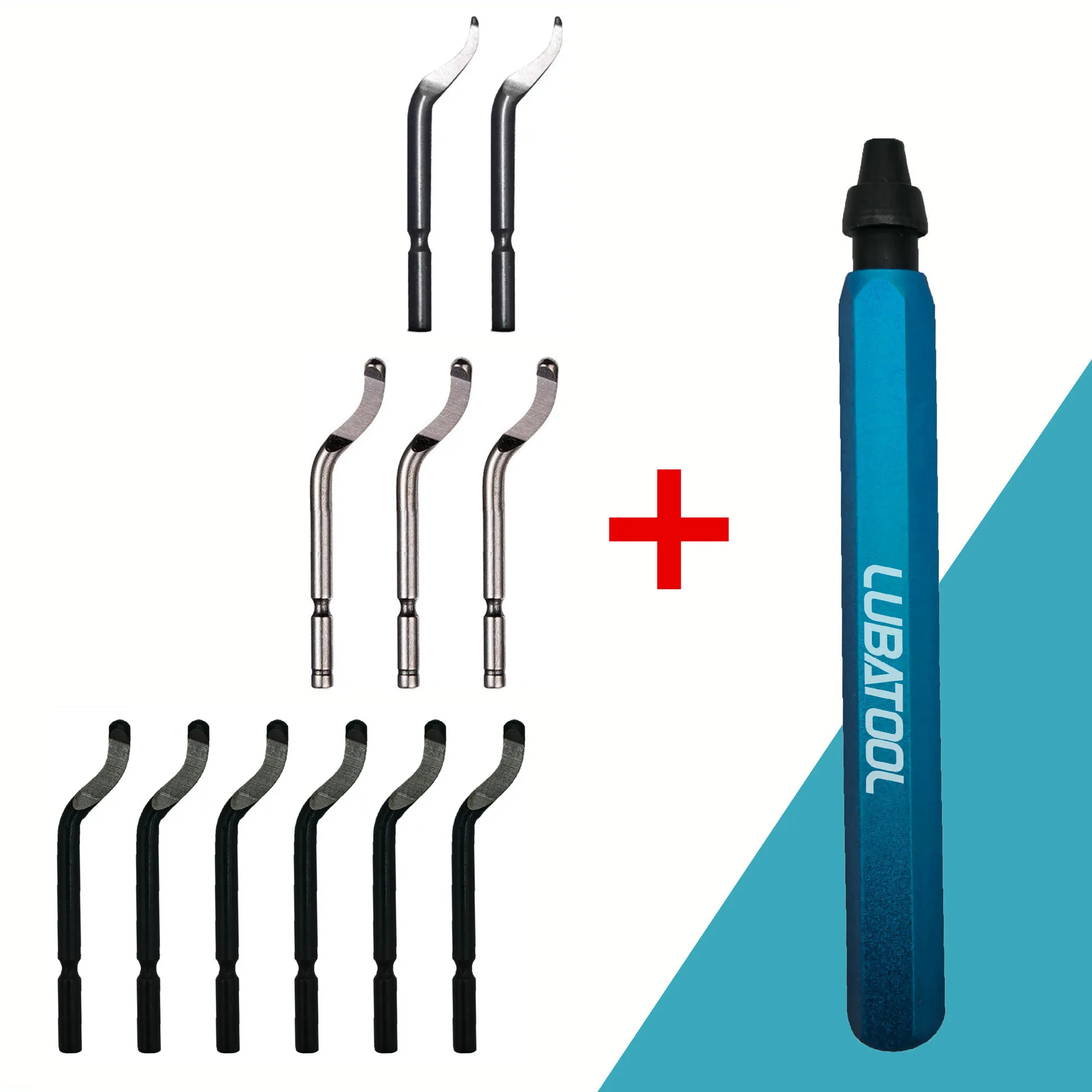 LUBATOOL เครื่องมือขัด 11 ใบมีดเหล็ก HSS, 360 องศาหัวหมุนเครื่องมือขัดสําหรับโลหะเรซิ่นพลาสติก 3D การพิมพ์ไม้