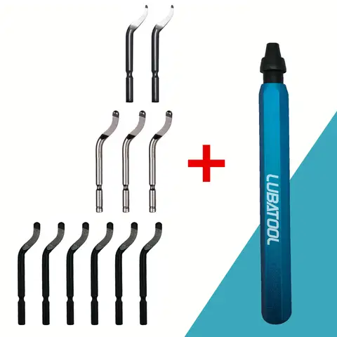 LUBATOOL Deburring Tool with 11 HSS Steel Blades, 360 Degree Rotary Head Deburring Tool for Metal Resin Plastic 3D Printing Wood