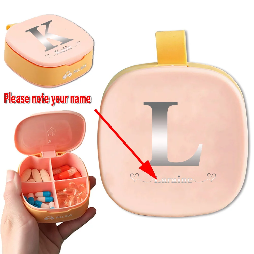 

Customized Name Pill Box Leakproof Medicine Organizer Compact Holder Durable Travel Storage Case Personalized DIY Pattern Pocket