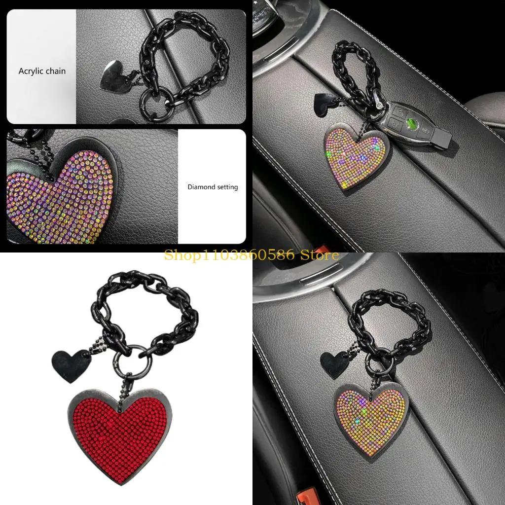 242A Heart Shape Keychain Women Key Holder Female Heart Bag Charms Love-Pendant Girlfriend Trinket Keyring Gift Auto Pendants