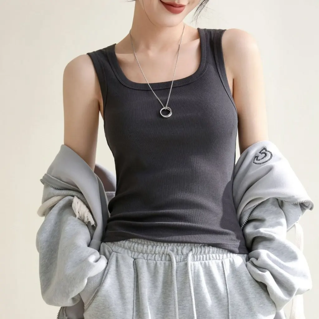 

Женский крутой жилет без рукавов с нитками, белый облегающий жилет на весну и лето, внутренняя верхняя одежда, универсальный топ для девочек