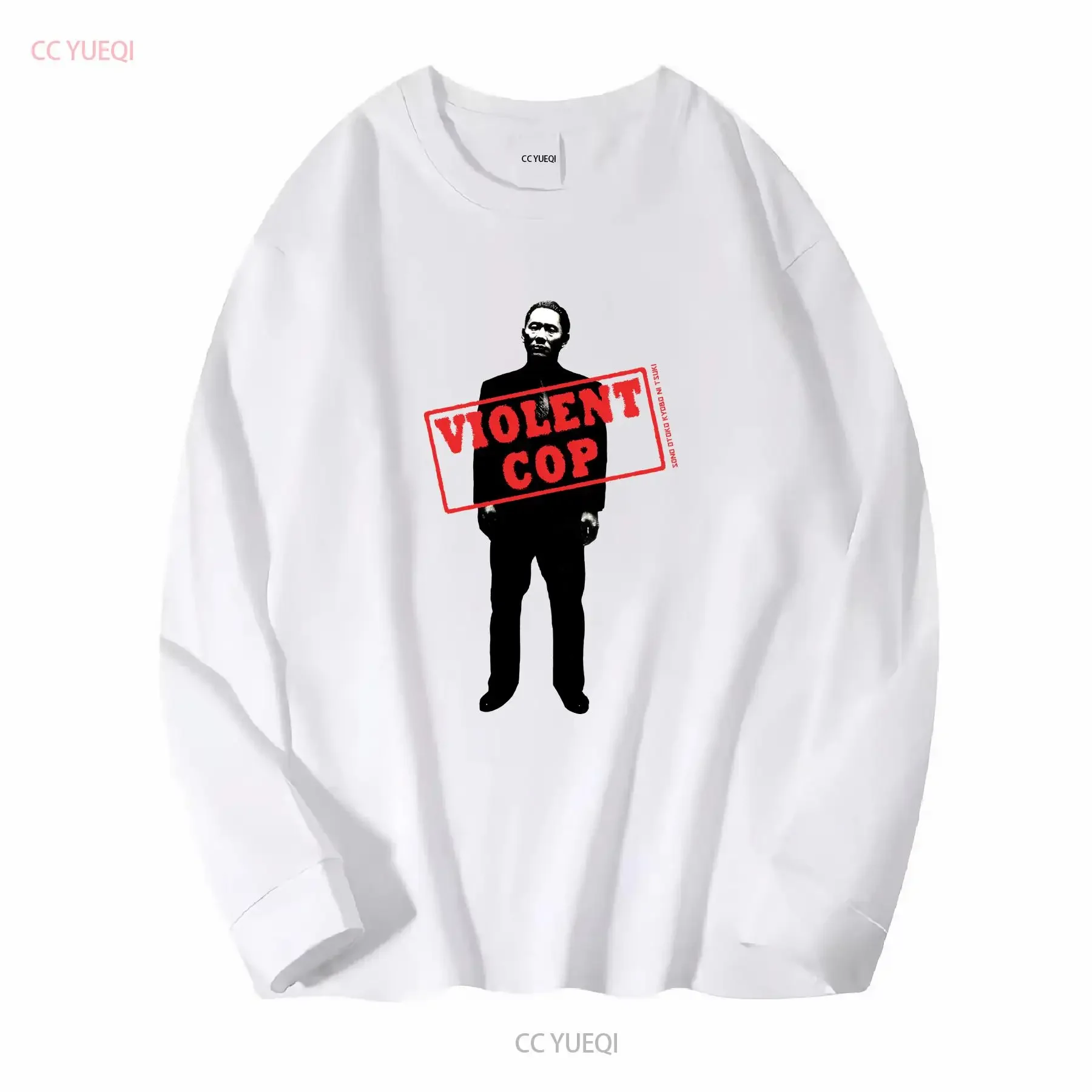 تي شيرت شرطي عنيف تاكيشي كيتانو 1989 HQ ريترو مطبوع عليه فيلم ثقيل الوزن بأكمام طويلة أو قصيرة عتيقة جرافيك مغسول غير رسمي