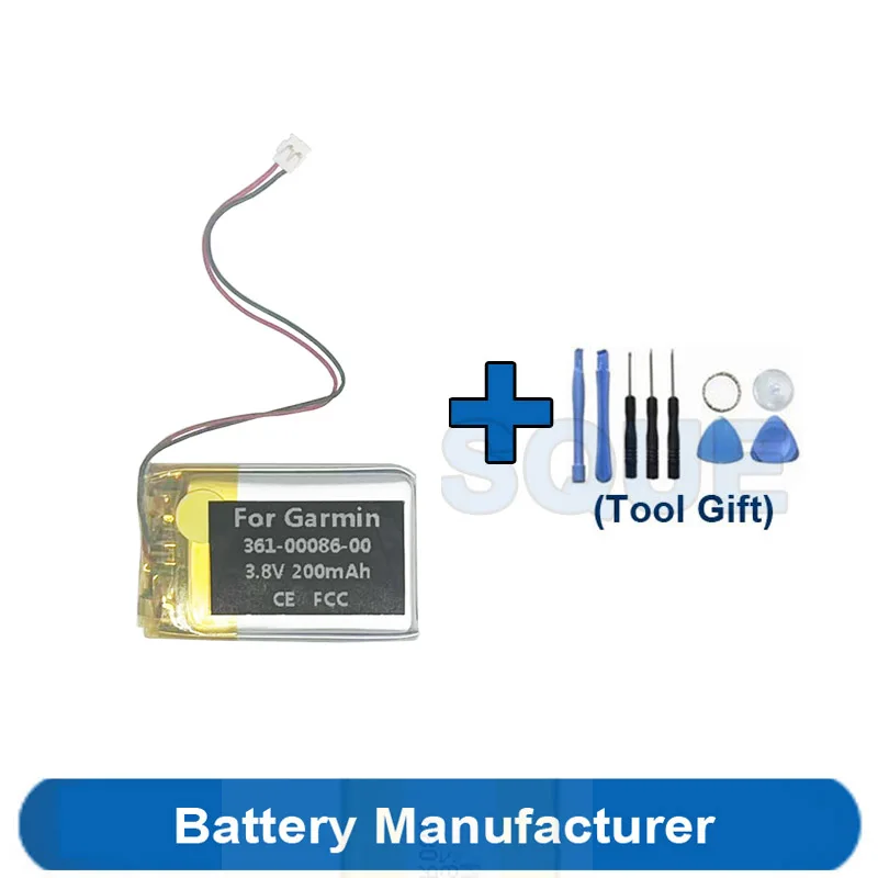 Tools Gift+ 200mAh 361-00086-00 Battery For Garmin Forerunner 220 225 235 630 645 735XT Approach G10 S20 GPS Sport Watch AKKU