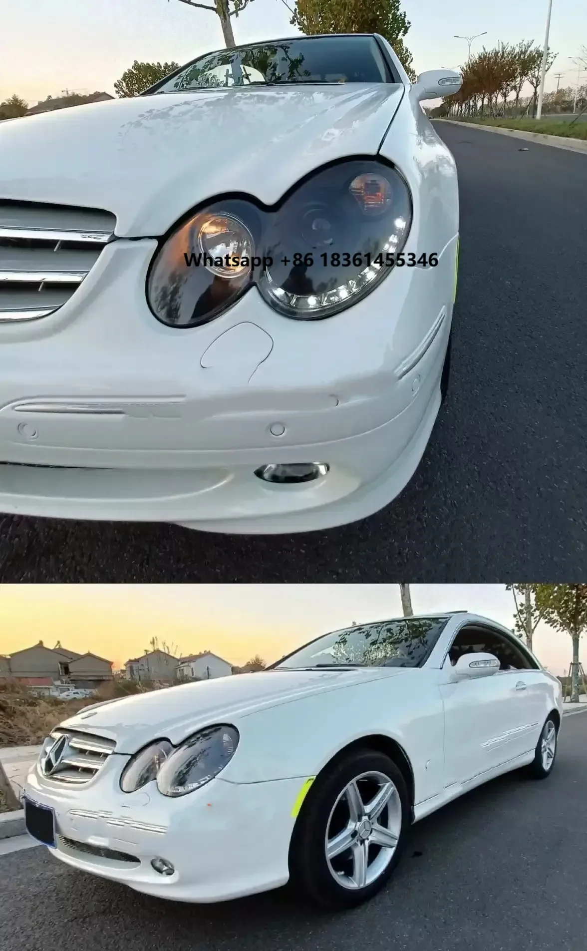 Car Front Headlight Head Light Headlamp for  CLK W209 2003-2009 Angel eye DRL Daytime Running Light Turn signal
