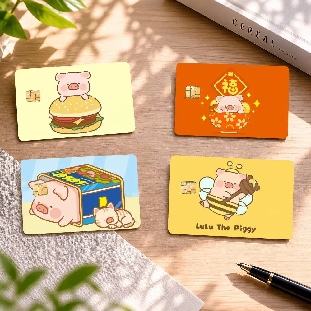 

Cute LuLu piggy 4pcs 1Set Film Skin for Debit Credit Bank Visa Card Decal Cover