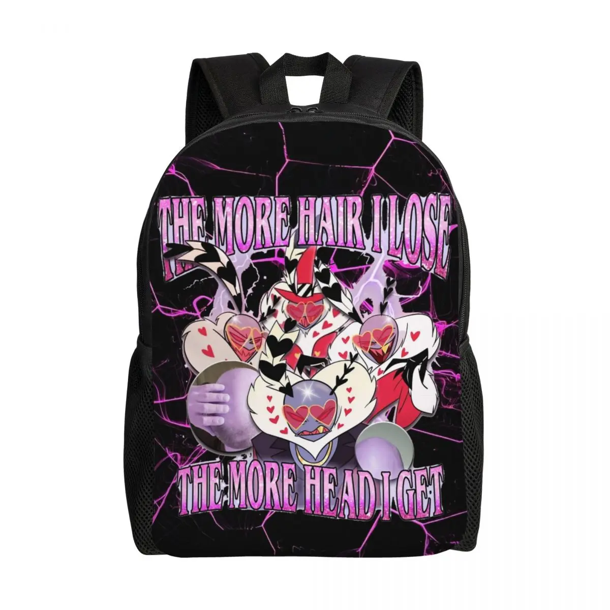 

Hazbins Manga Hotels Bald Backpack College Backpacks Male Colorful Durable High School Bags Elegant Rucksack