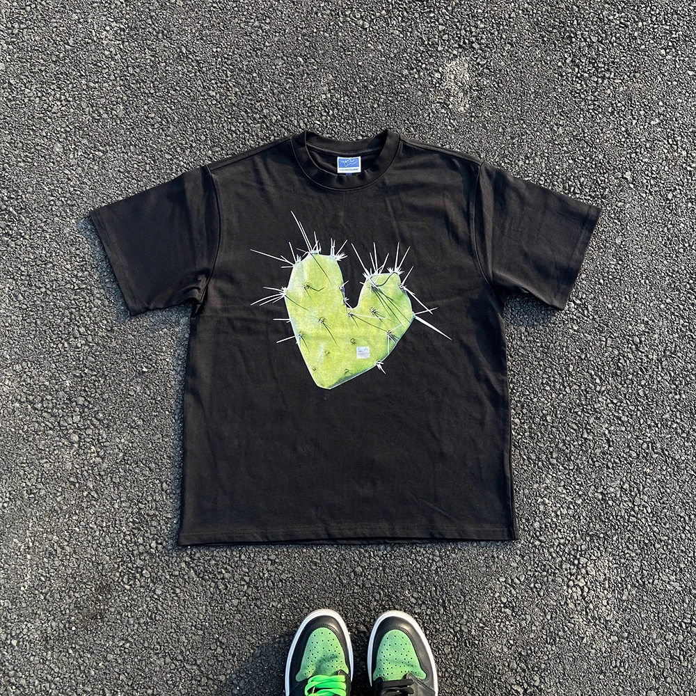 camiseta-de-algodon-de-gramaje-alto-con-estampado-de-corazon-manga-corta-corte-holgado-para-verano-estilo-casual-para-par