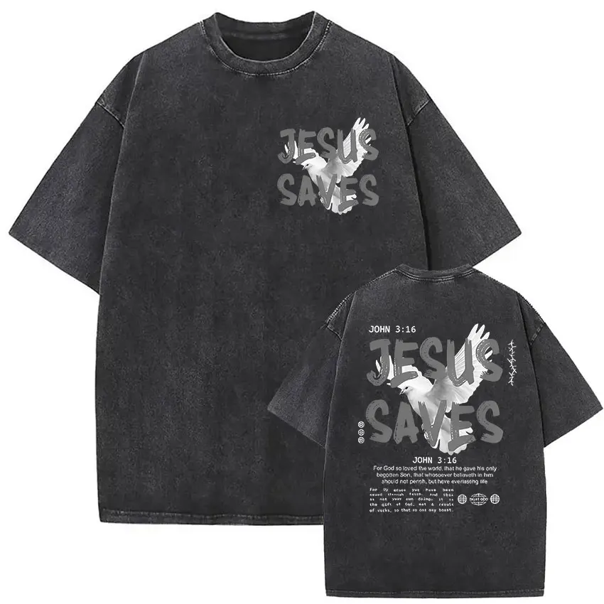 Vintage Washed God Has A Plan Christian Bible Verse Fans Print T Shirts Men Women Fashion Cotton Short Sleeve T-shirt Streetwear