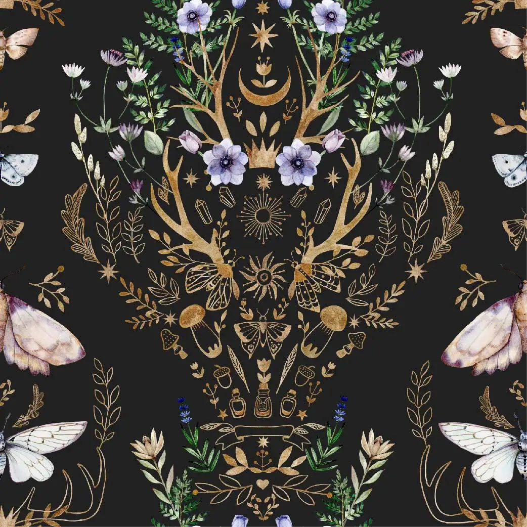 Gothic Peel and Stick Wallpaper Retro Floral Damask Self Adhesive Wall Paper for Bathroom Removable Contact Paper Wall Mural