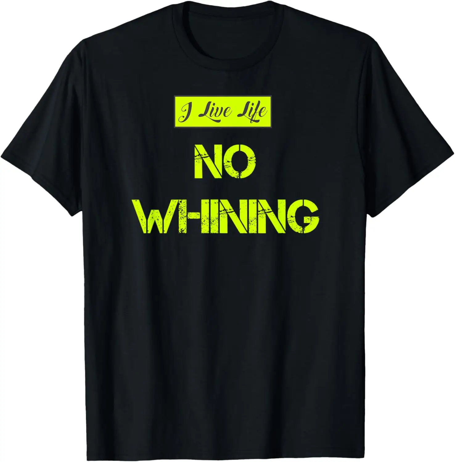 

Рубашка NO WHINING | Неоново-желтая винтажная футболка I Live Life