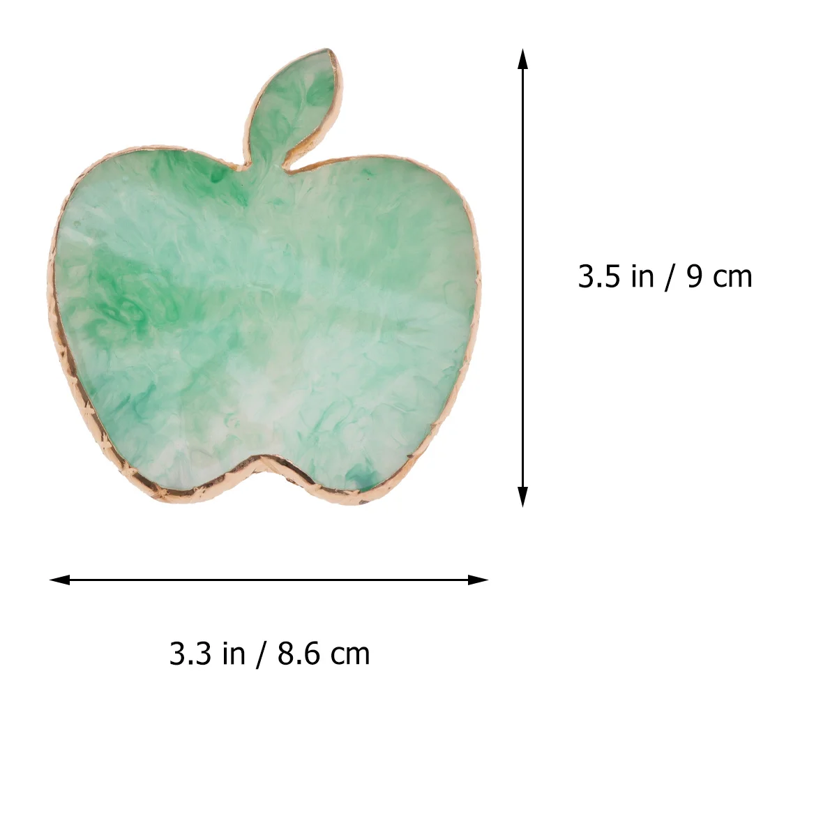 

1Pcs Apple Shaped Resin Manicure Palette Agate Gold Brim Nails Color Plate Light Green Professional Smooth Easy Clean Wipe Off