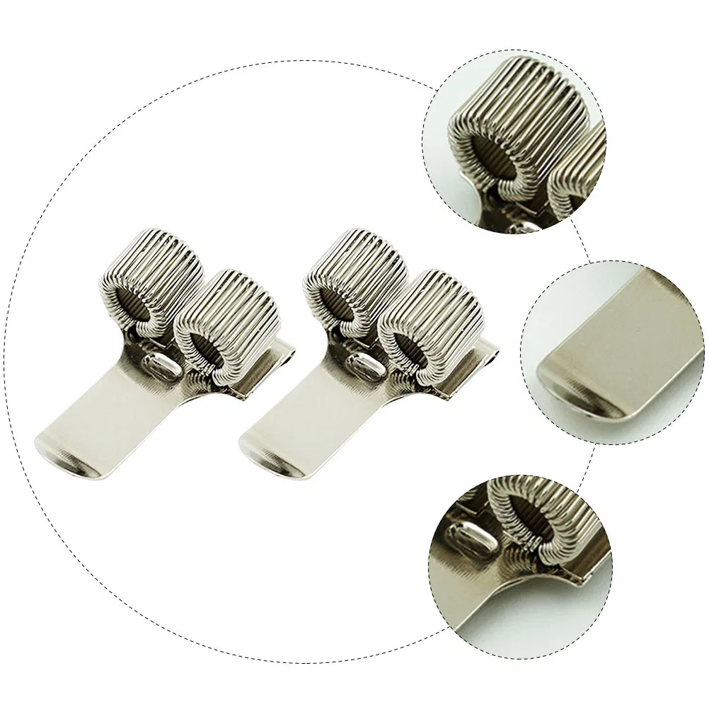 

2pcs Metal Pen Clip Spring Holder Carbon Steel Pencil Organizer Portable Pen Loop Clamp For Office School Work Tool Storage Rack