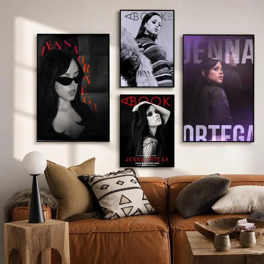 Smart-connected Entertainment J-Jenna OrtegaS Poster Vintage Retro Anime Poster Stickers Peel and Stick Wall Art Home Decor