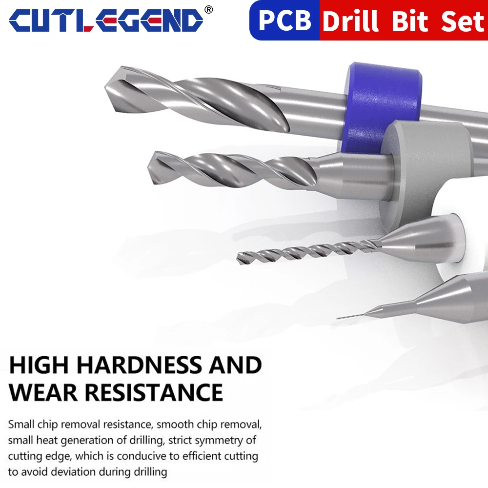 Imagem -02 - Mini Broca Pcb para Placa de Circuito de Impressão Máquina de Brocas Cnc 0.11.0 3-1.2 0.5-1.4 1.12.0 1.6-2.5 mm 10 Peças por Conjunto
