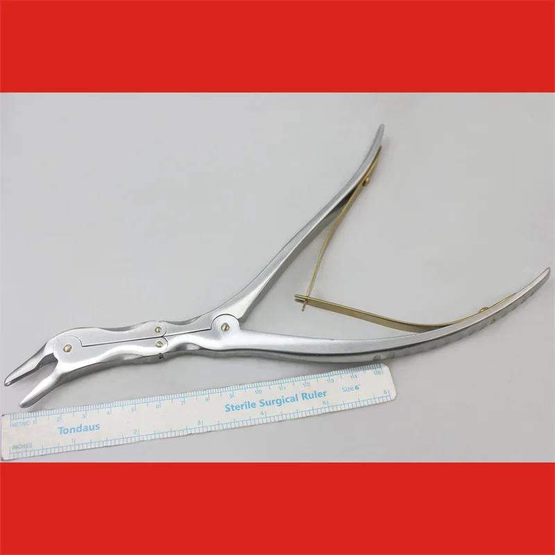 

Medical double joint bone biting forceps lateral curved shank bone biting forceps elbow scissors orthopedic neurosurgery brain i
