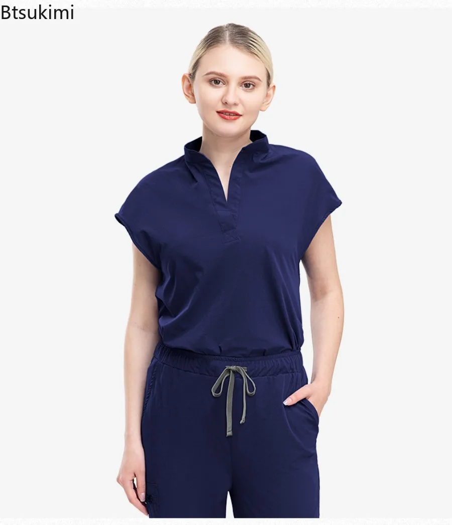 Women Scrub Set Surgical Nursing Hospital Uniform Medical Uniforms Wholesale Multicolor Short Sleeve Workwear Clinic Nurse Scrub