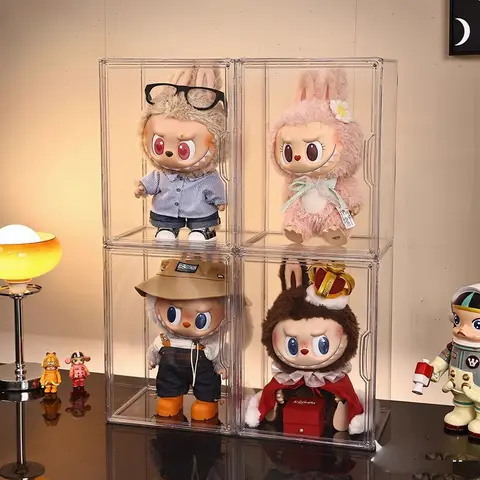 Labubu Displaylåda Transparent Labubu Big Leader Sommardocka Bomullsdocka Blindlåda Förvaringsskåp 8 best sales förvaring av blinda lådor - №2