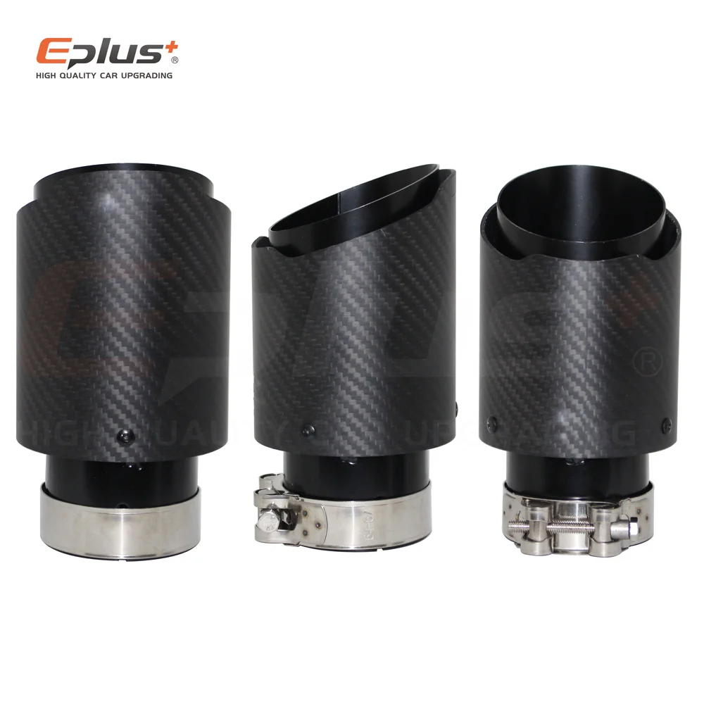 

Автомобильный матовый глушитель выхлопной системы из углеродного волокна, наконечник трубы, прямые универсальные черные нержавеющие глушители, украшения для Akrapovic