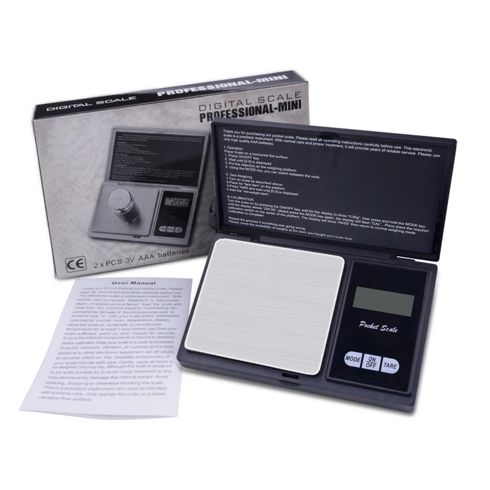 LCD Digital Pocket Scale Jewelry Gold Gram Balance Weight Scale  500g / 0.1g