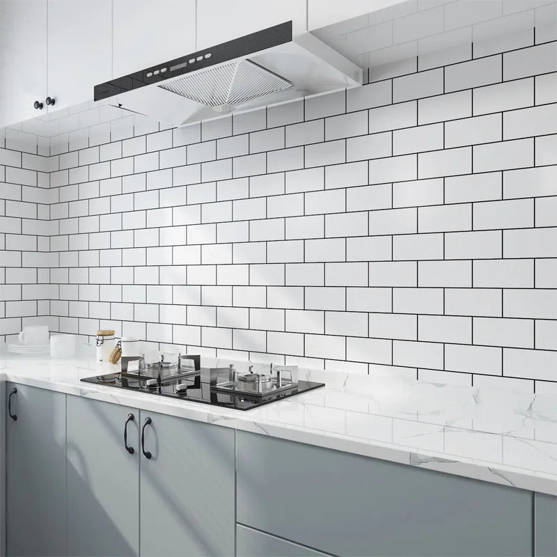 40cm Waterproof Moisture Proof Mildew Proof Wallpaper Self Adhesive Kitchen Sticker for Bedroom Kitchen Cabinet Background Wall