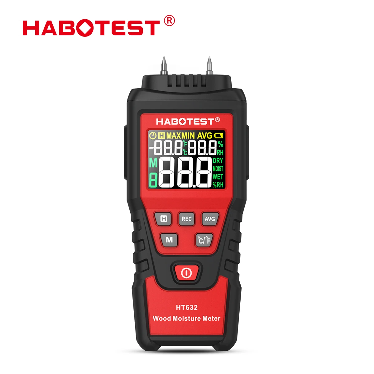 

HABOTEST HT632 Wood Moisture Meter Wall Concrete Cement Brick Digital Humidity Meter Hygrometer Moisture Detector Tools