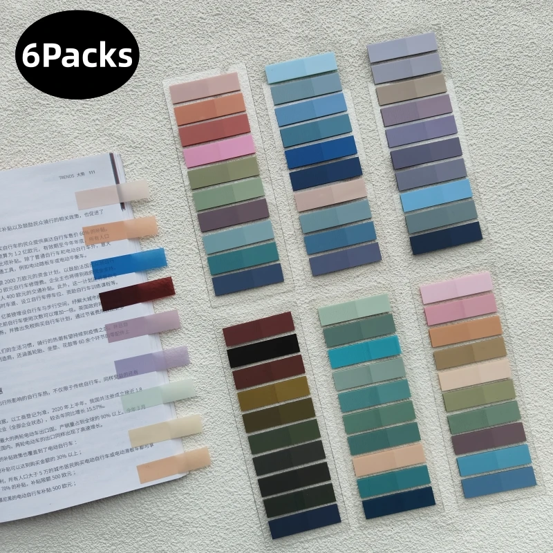 

1200 Pcs Color Stickers Notes Transparent Self-Adhesive Index Tabs Flags Sticky Note Stationery School Office Supplies