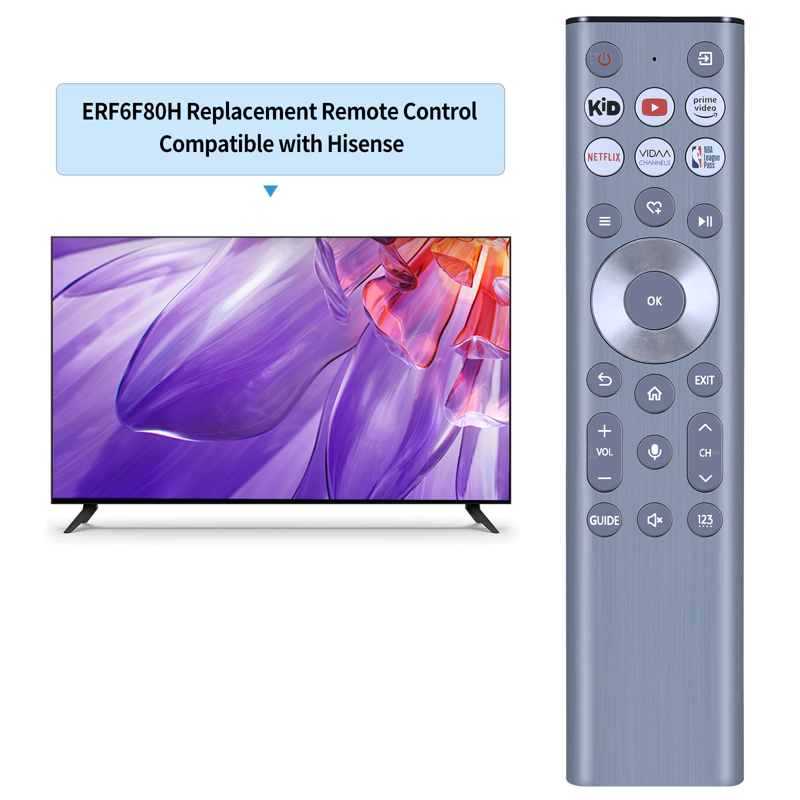 Remote Control ERF6F80H Baru untuk TV 4K Seri Hisense Class A7 U8 dengan Suara