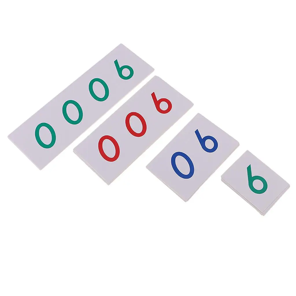 Cartões Numéricos Montessori Matemática para Crianças, Brinquedo para Aprendizagem Precoce, 1-9000