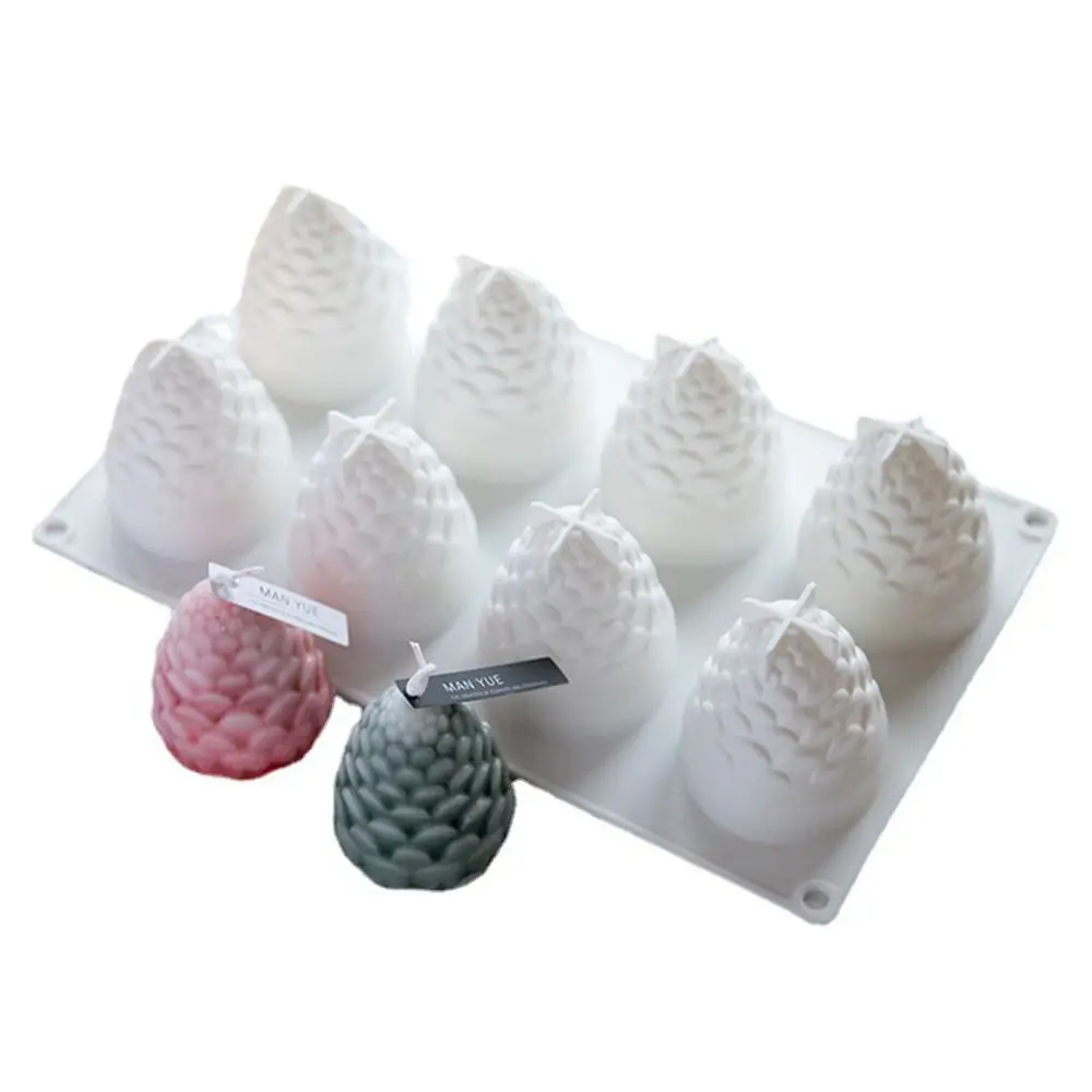 1 pcs 8 Cavity Silicone Food Grade Cake Tools Chocolate Mold Cupcake DIY Pine Cone Mould Christmas Decor Resin Mold