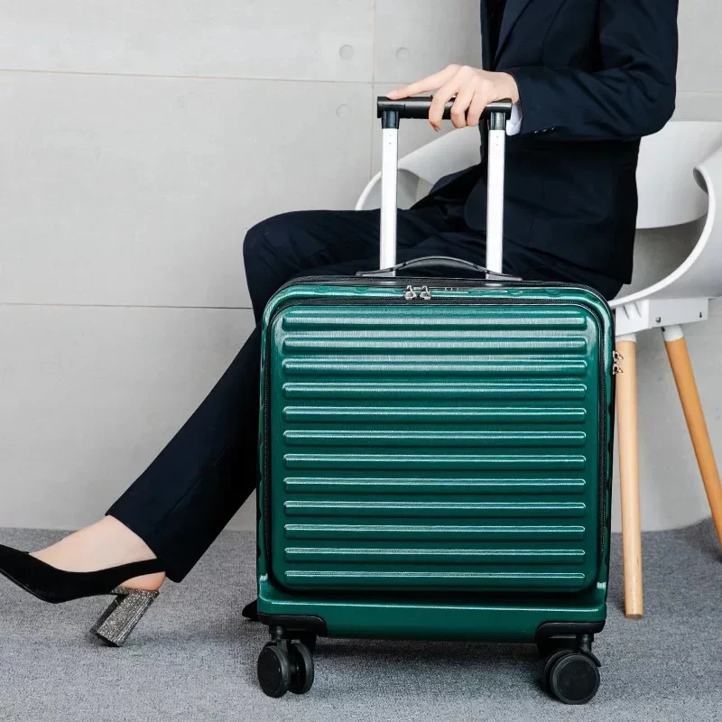 Imagem -06 - Mala de Viagem Rolando com Bolsa para Laptop Carrinho de Roda Giratória pc Box Mulheres e Homens Bagagem de Mão 18 Pol