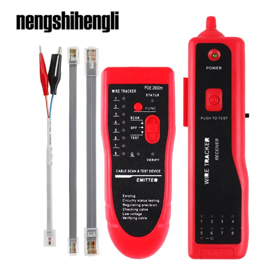 High Precision Network Cable Tracker Digital Signal Network Cable Tester Anti-Interference Noise-Free Support for PoE Testing