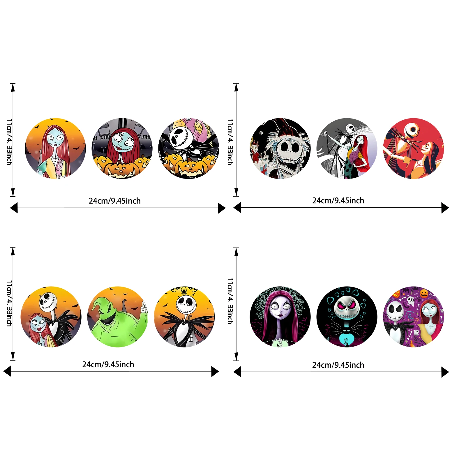 ديزني الكابوس قبل عيد الميلاد 16 أوقية الأشعة فوق البنفسجية DTF كأس يلتف زجاجة ملصق للزجاج Libbey يمكن زجاجة ذاتية اللصق مقاوم للماء