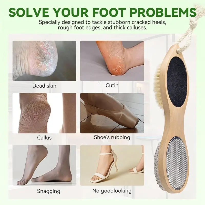 N95R For Shower Foot File 4 In 1 Callus Remover With Pumice Stone Feet Scrubber Brush, Includes Cuticle File,For Home