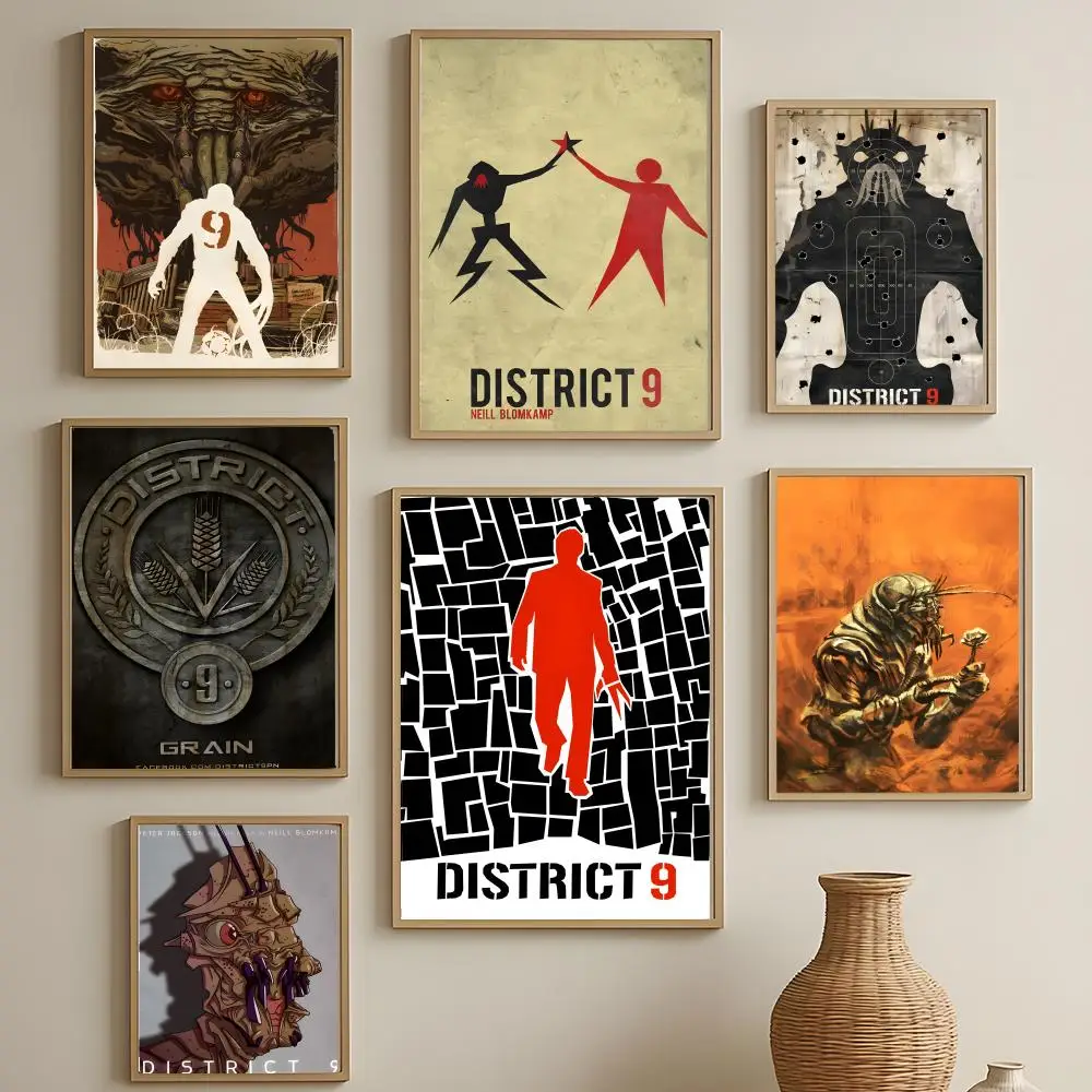Popular Movie District 9 Poster Versatile HD Waterproof Wall Art Self-Adhesive Decor for Any Space Ideal Gift