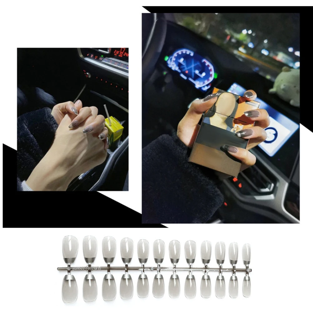 

2 Sets Reusable Nail Stickers Shiny Supplies Women Fingernails Decor Creative Lasting Fake Pieces Decals