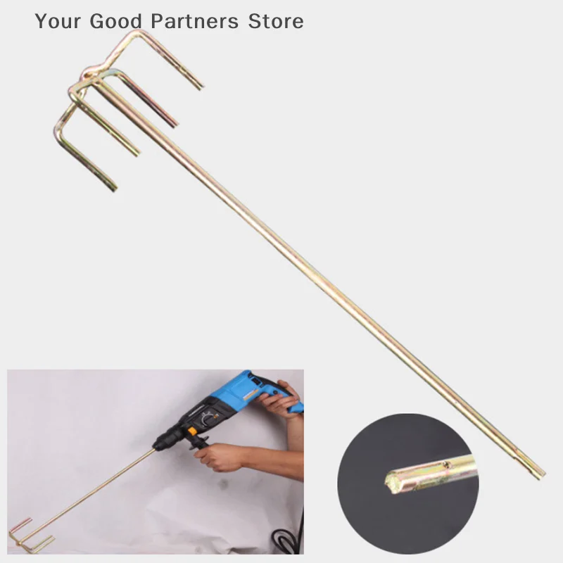 

Cement Mixing Rod Mixer Drill Paint Stirring Rod Plaster Mortar Mixing Paddle Putty Powder Coating Paint Electric Mixer Rod Head