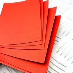 Materiale distanziatore con manico in carta Fibe vulcanizzata rossa da 2 pezzi che produce materiale per accessori con gambo per coltello fai da te