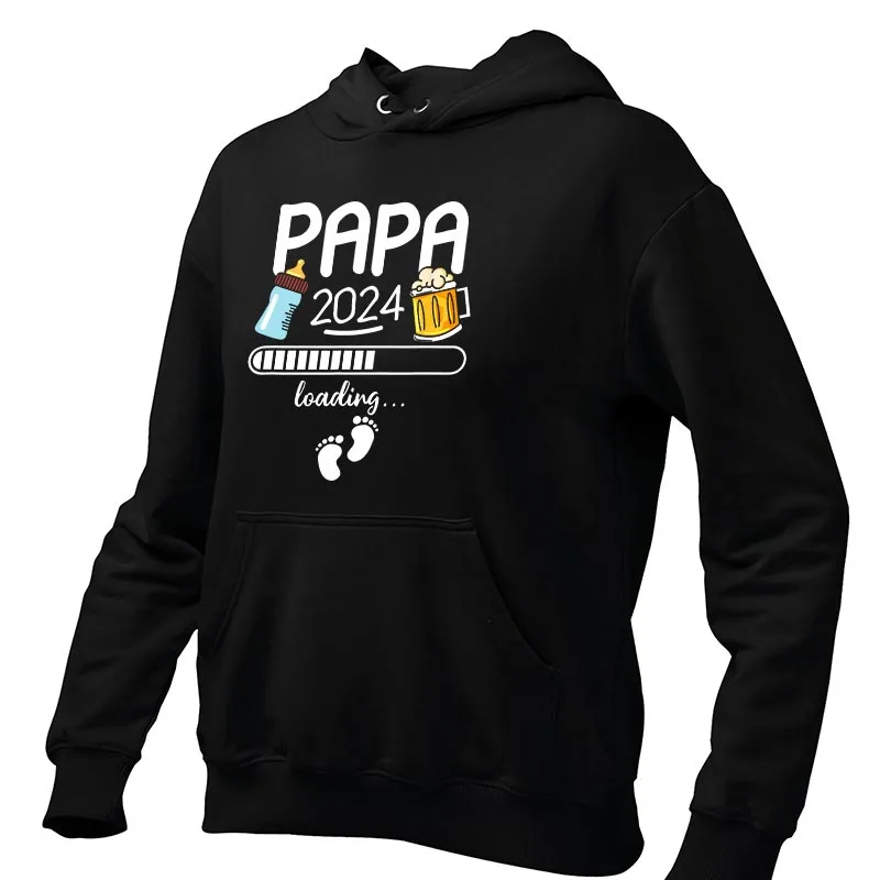 Papa 2024 Hoodies Funny Future Dad Beer Lovers Gift Hooded Sweatshirt Unisex Casual Soft Graphic Men Clothing