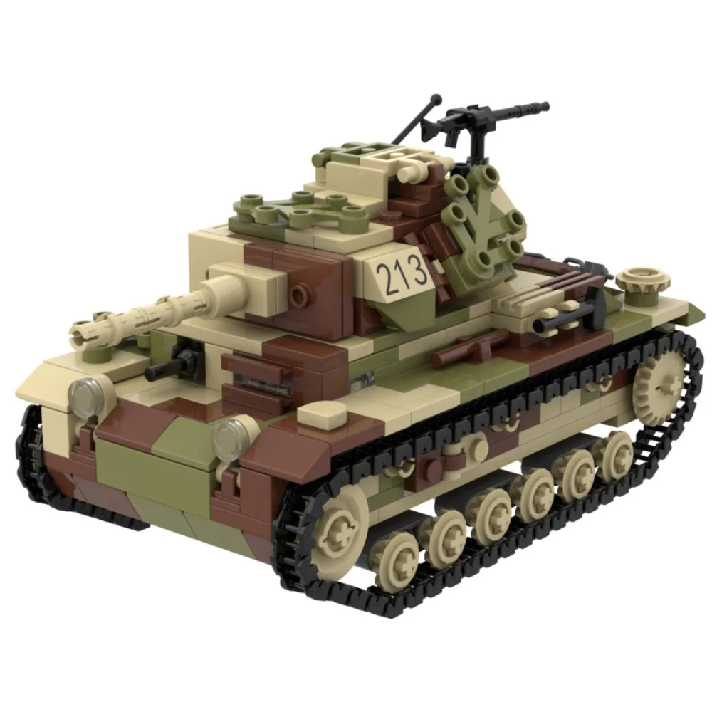 MOC Military WW2 Vehicle Tank Action Armored Car Weapon Mortar Building Block Figure Gun Accessories Toys