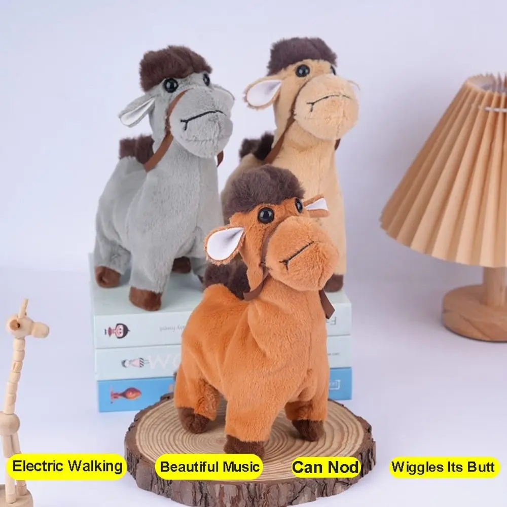 ของเล่นสัตว์อิเล็กทรอนิกส์รูปอูฐเหมือนจริง มีเสียง ฟังก์ชั่นเดินได้ ตุ๊กตาการ์ตูนจำลอง ฟังก์ชั่นร้องเพลง เคลื่อนที่ไปข้างหน้า